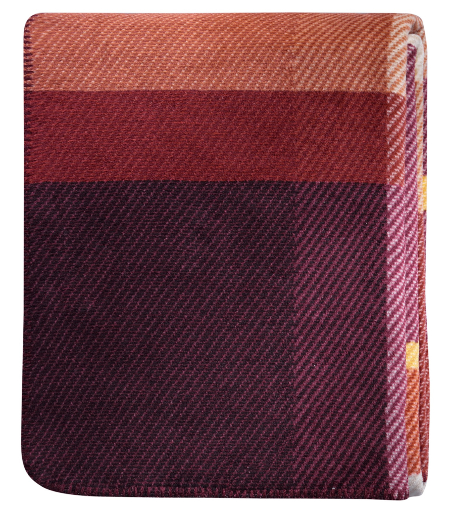Biederlack Wohn- und Kuscheldecke 'Ruby Check' 150 x 200 cm Lila - Rot